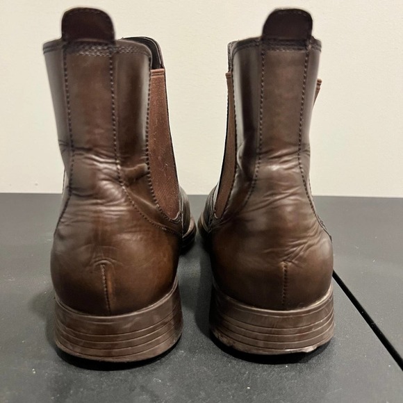 Cole Haan Mens Brown Leather Chelsea Heeled Boots Round Toe Size 11.5M - Picture 7 of 10